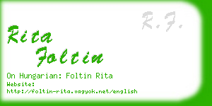 rita foltin business card